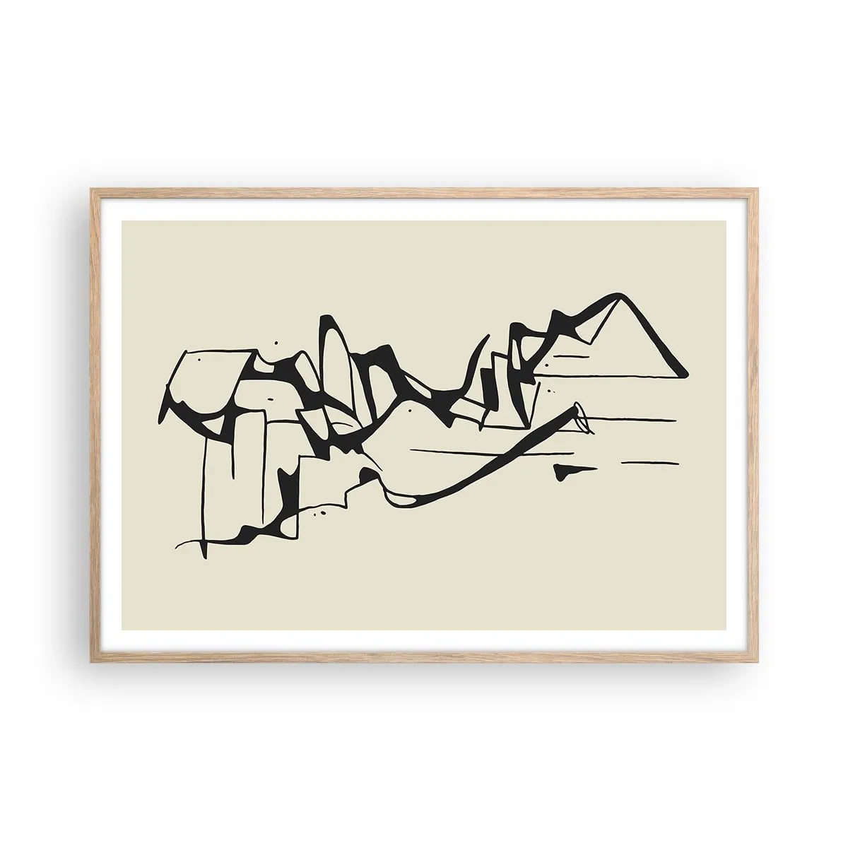 Póster en marco roble claro - Tal vez sea un paisaje - 100x70 cm