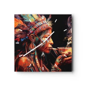 Reloj de pared - Reloj de vidrio - Un ritual mágico - 40x40 cm