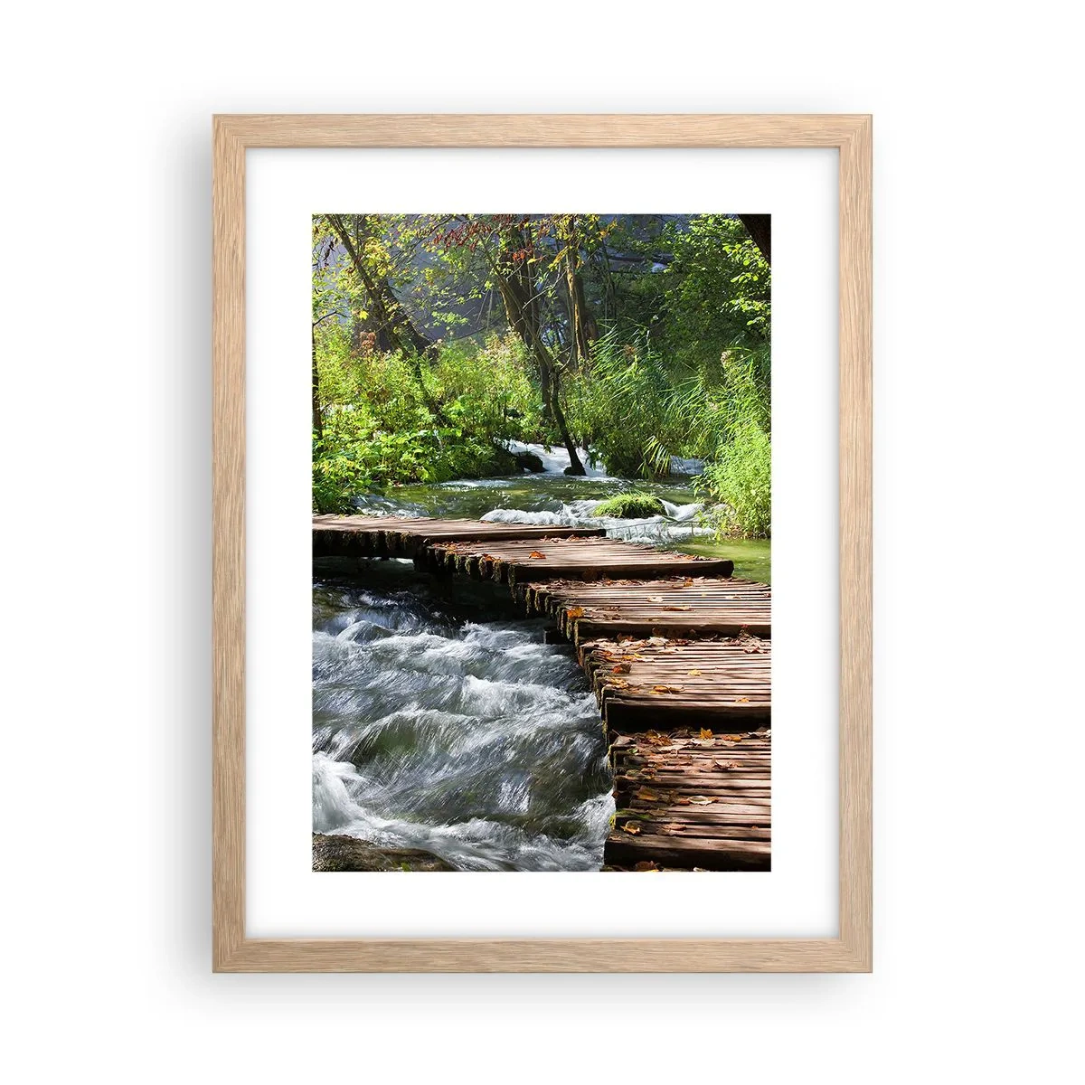 Póster en marco roble claro - Sobre una cascada de espuma - 30x40 cm