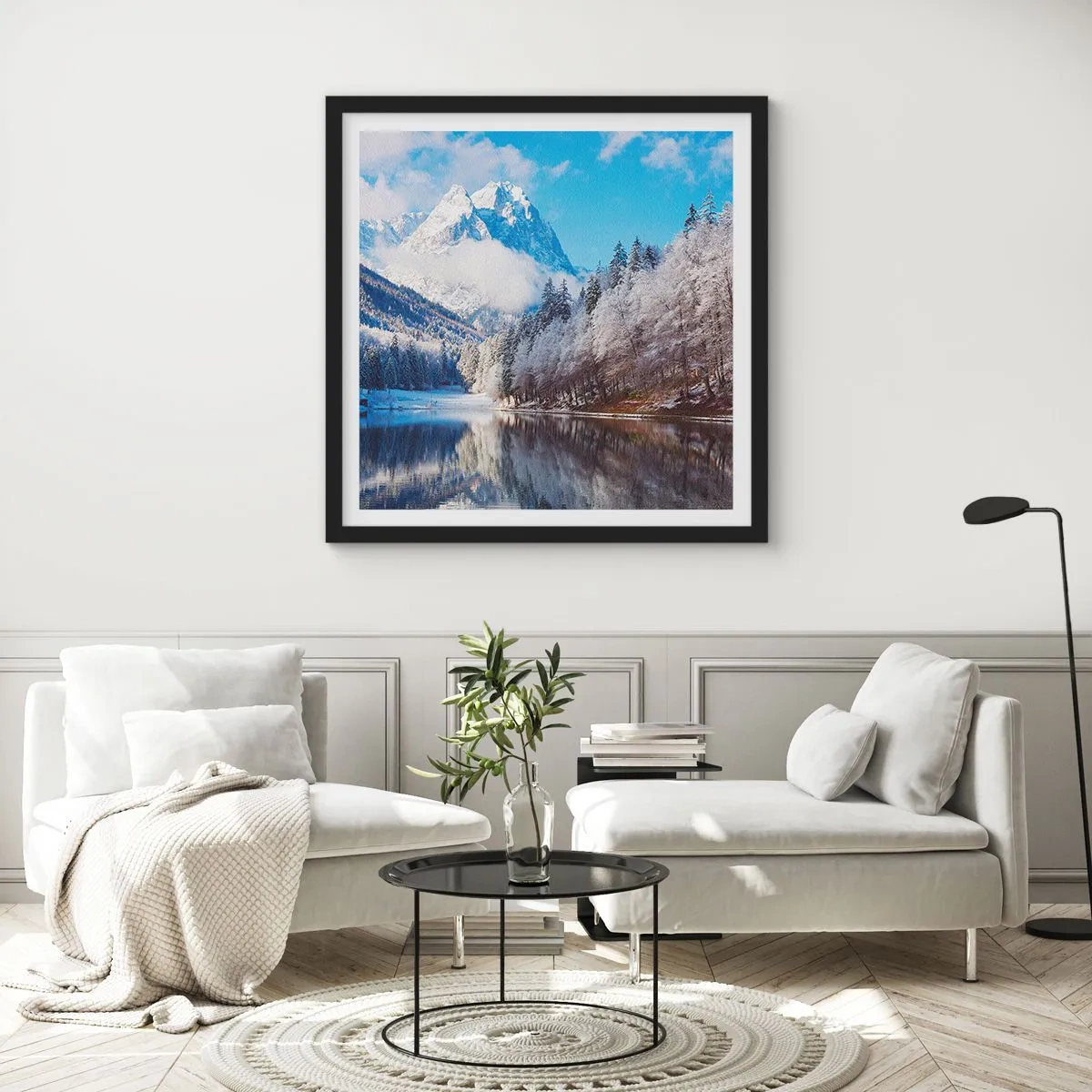 Póster en marco negro - Guardia de nieve - 30x30 cm