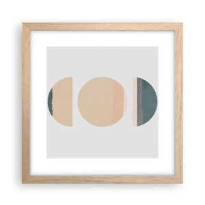 Póster en marco roble claro - Círculo tras círculo - 30x30 cm