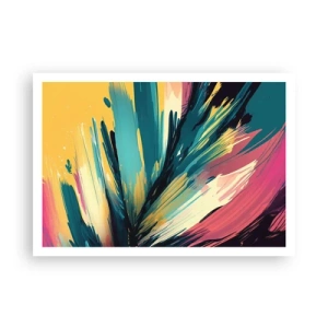 Póster - Una composición abstracta en colores intensos y contrastantes. - 100x70cm - Composición - una explosión de alegría - Decoración de pared moderna para salón y dormitorio ARTTOR