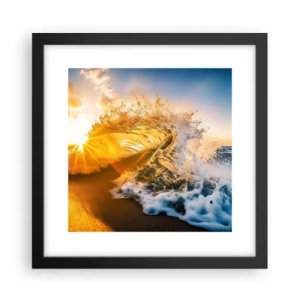 Póster en marco negro - Jugando en la arena - 30x30 cm