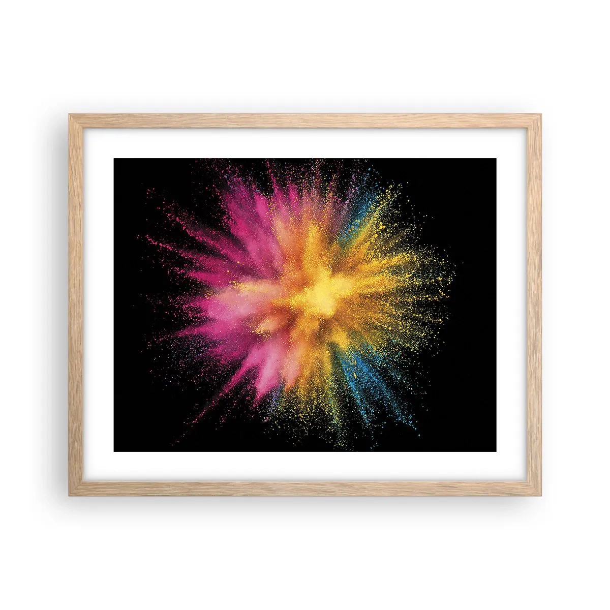 Póster en marco roble claro - El nacimiento de los colores - 50x40 cm