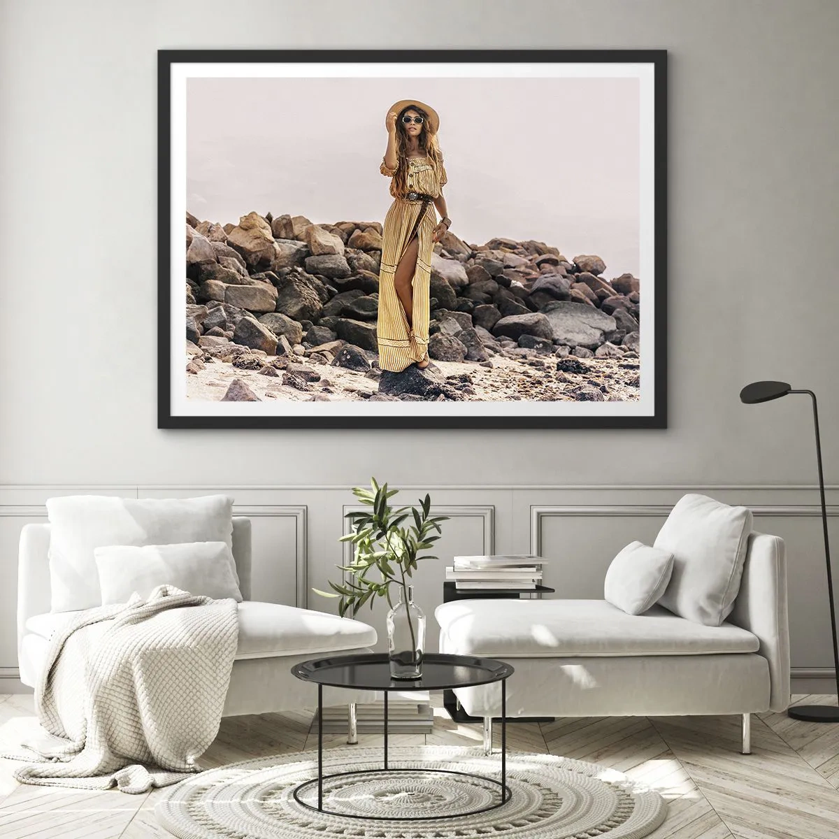 Póster en marco negro - La magia de las piedras - 91x61 cm