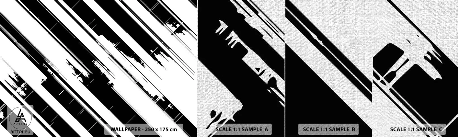 Muestra de fotomural Premium Canvas - Composición intensa y dinámica - Vector, Minimalismo, Moderno - 100x30 cm