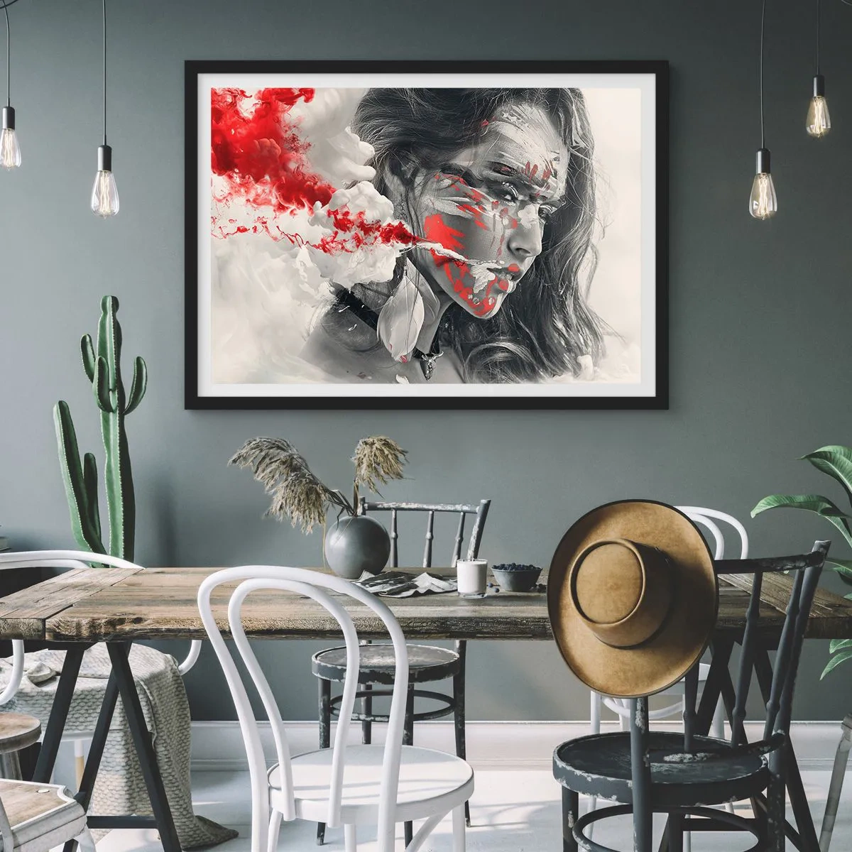 Póster en marco negro - En los humos del absurdo - 91x61 cm