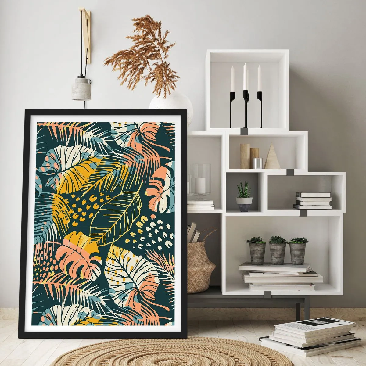 Póster en marco negro - Una frondosa fantasía - 40x50 cm