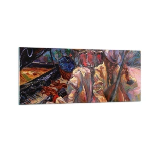 Cuadro sobre vidrio - Impresiones sobre Vidrio - En un ritmo mágico - 100x40 cm