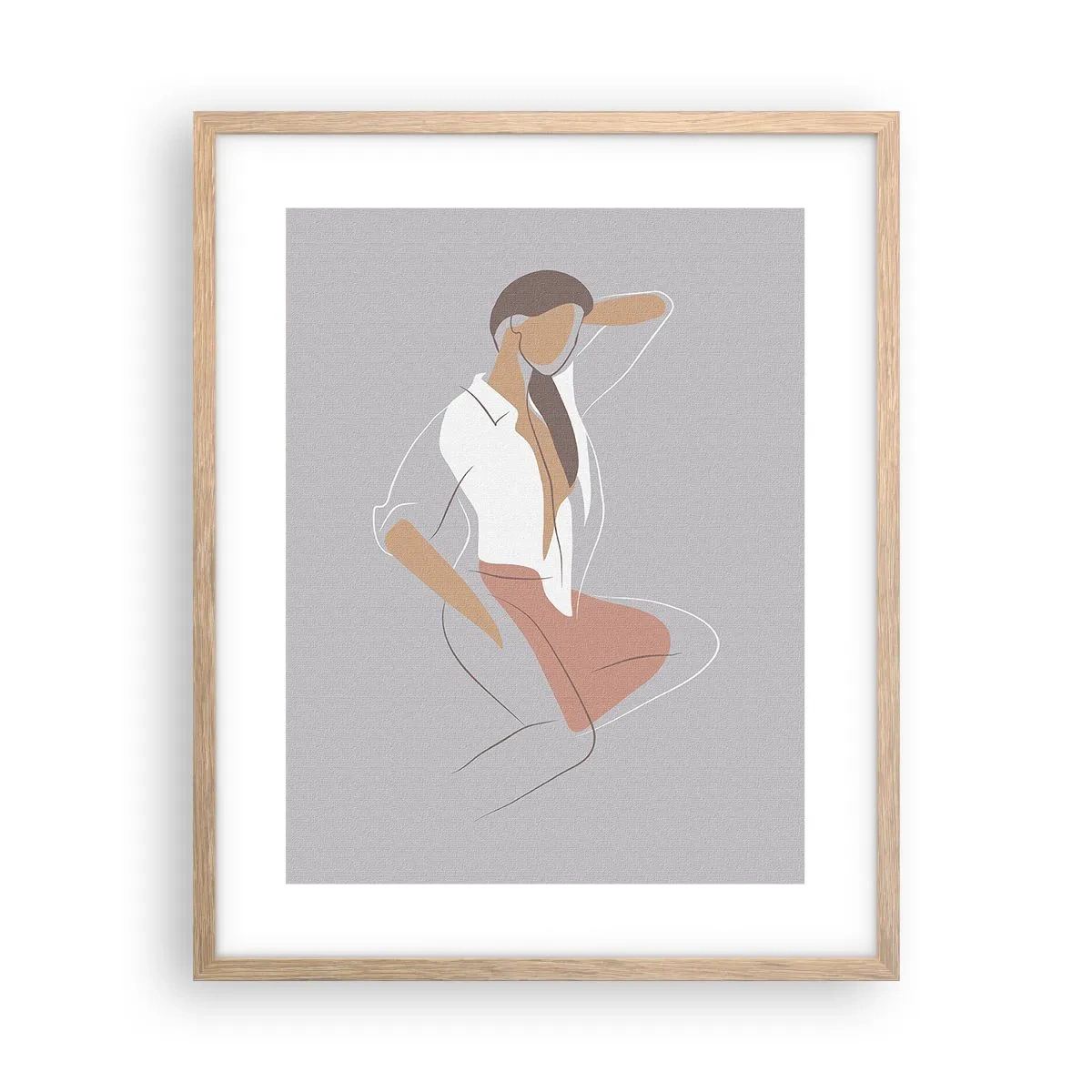 Póster en marco roble claro - Un esbozo de encanto - 40x50 cm