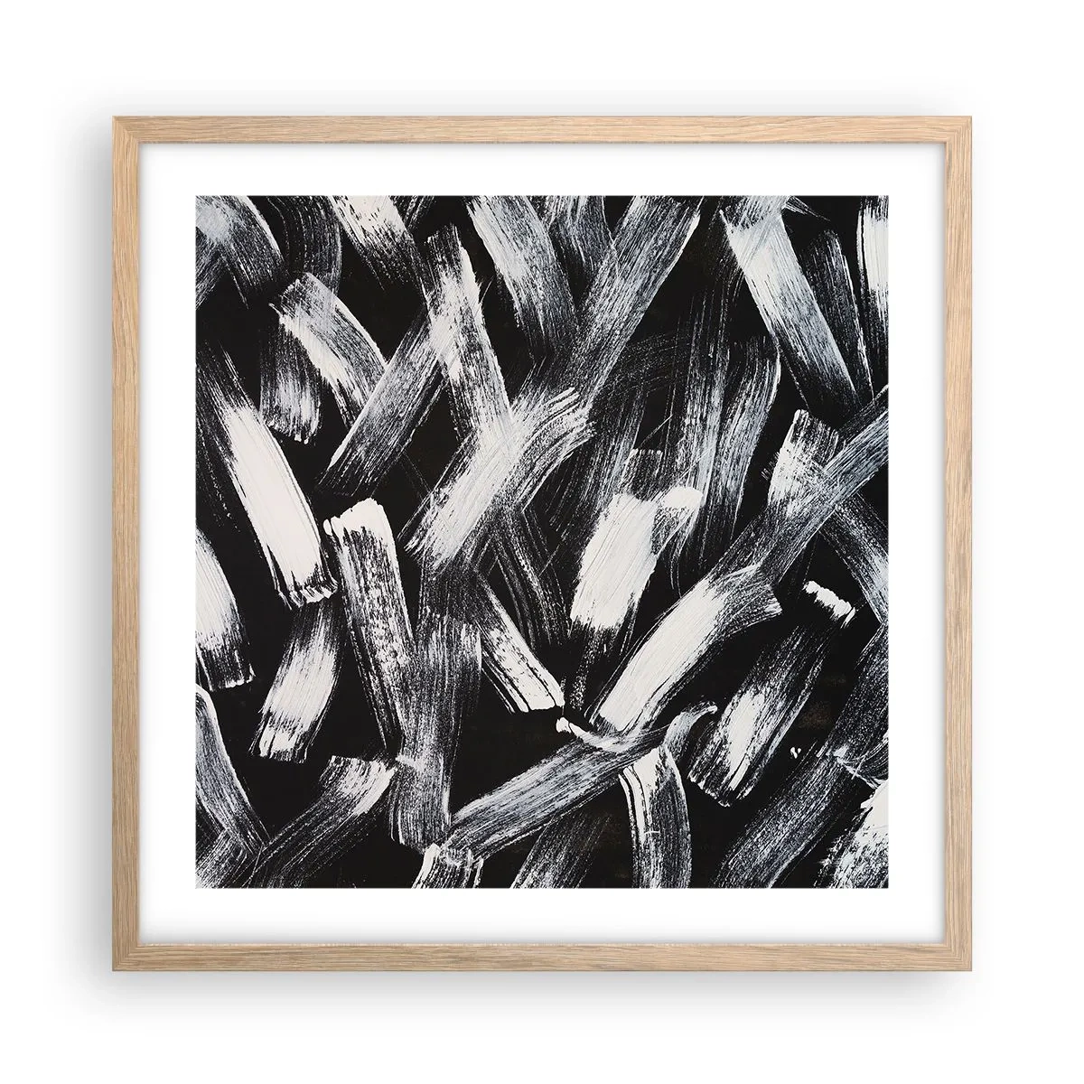 Póster en marco roble claro - Abstracción en el espíritu industrial - 50x50 cm