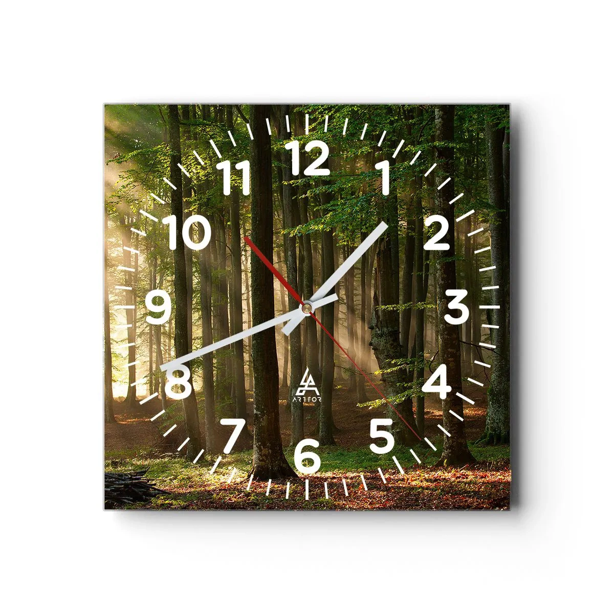 Reloj de pared - Reloj de vidrio - Radiante en una mañana de primavera - 40x40 cm