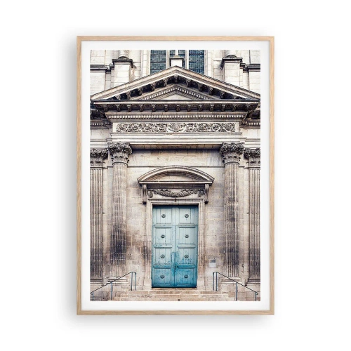 Póster en marco roble claro - Puerta al mundo espiritual - 70x100 cm