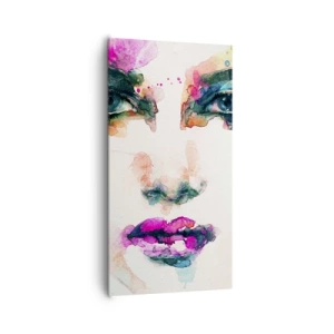 Cuadro sobre lienzo - Impresión de Imagen - Retrato en arco iris - 65x120 cm