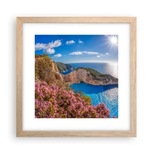 Póster en marco roble claro - Mis grandes vacaciones en Grecia - 30x30 cm