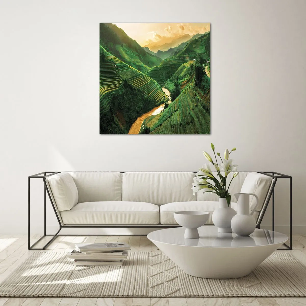 Cuadro sobre vidrio - Impresiones sobre Vidrio - Valle vietnamita - 70x70 cm