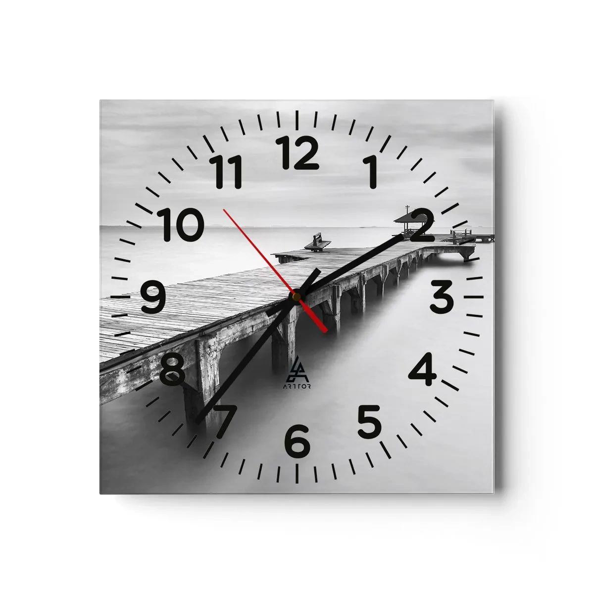 Reloj de pared - Reloj de vidrio - Lejos - 30x30 cm