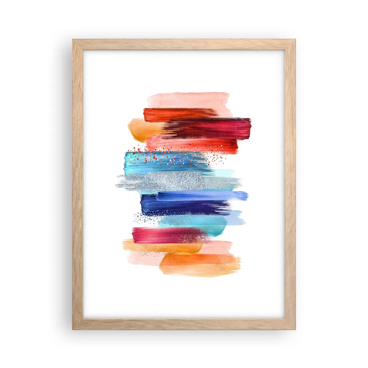 Póster en marco roble claro - Arriba y abajo - 30x40 cm