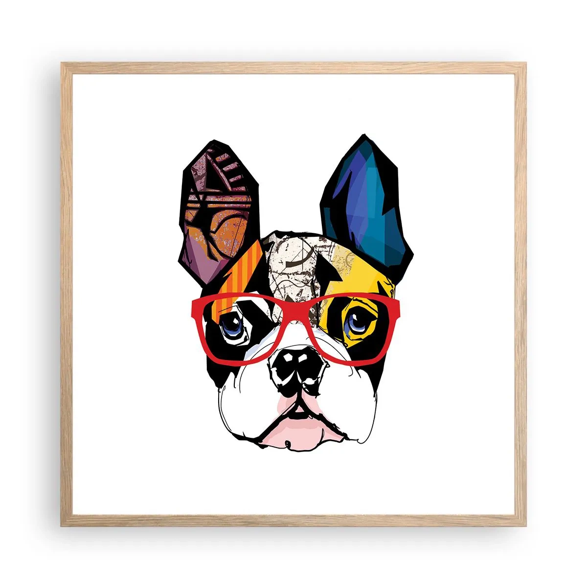 Póster en marco roble claro - El intelectual - 60x60 cm