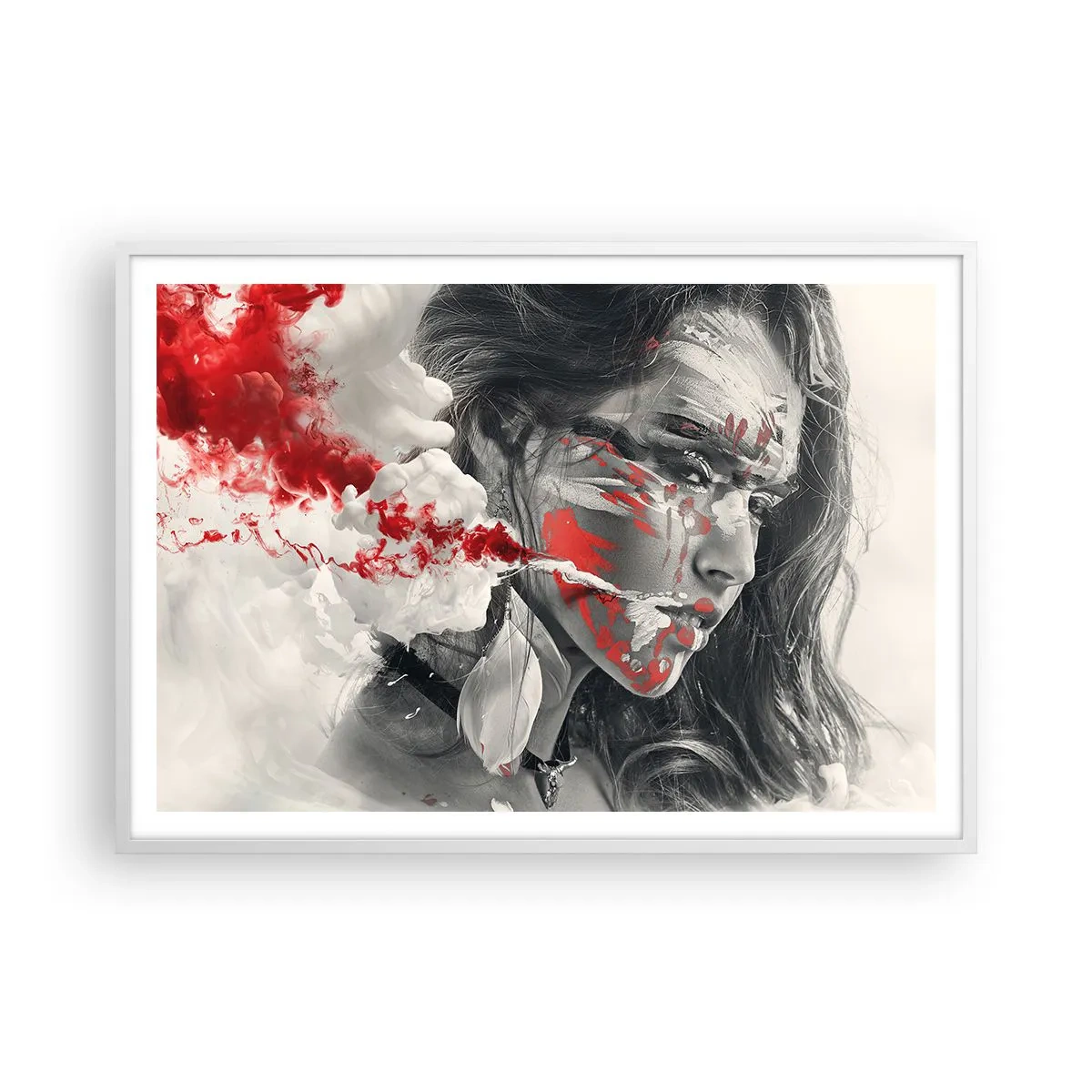 Póster en marco blanco - En los humos del absurdo - 100x70 cm