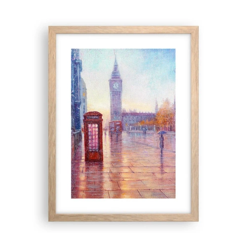 Póster en marco roble claro - Un día de otoño en Londres - 30x40 cm