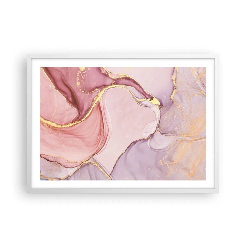 Póster en marco blanco - Caricia de colores - 70x50 cm