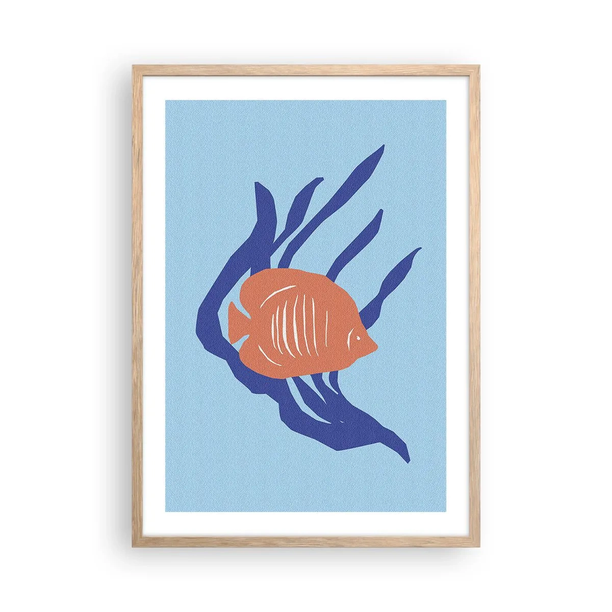 Póster en marco roble claro - Habitante de las aguas coralinas - 50x70 cm