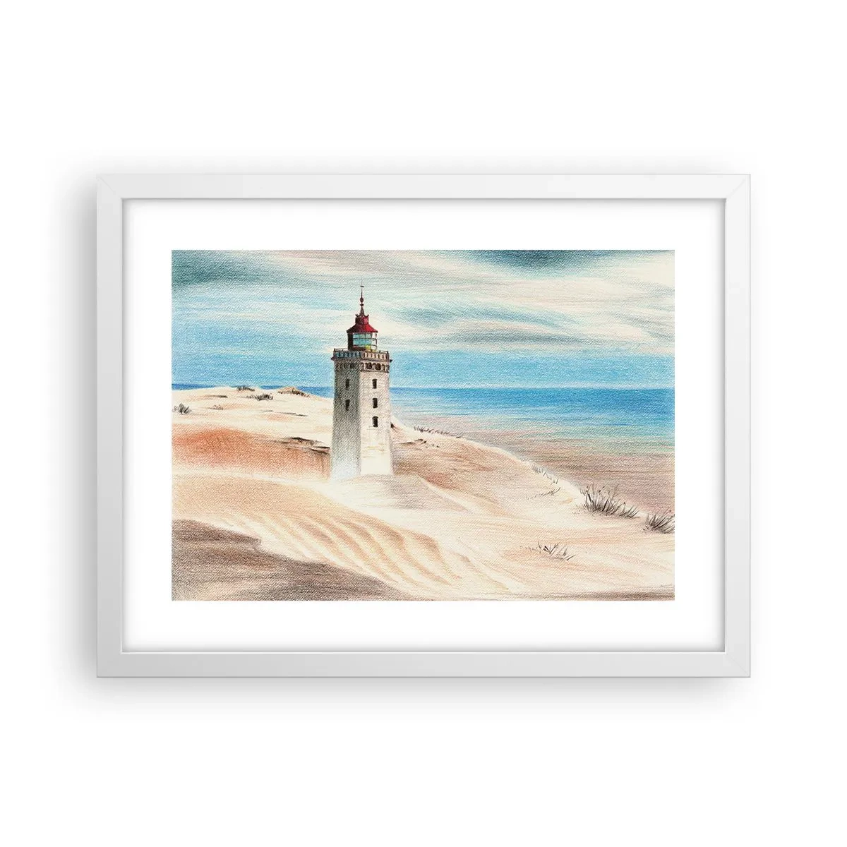 Póster en marco blanco - Siempre mirando al mar - 40x30 cm