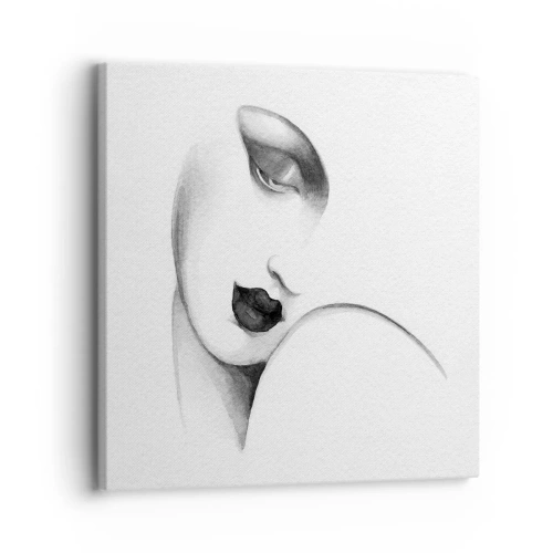 Cuadro sobre lienzo - Impresión de Imagen - Pensativa - 30x30 cm