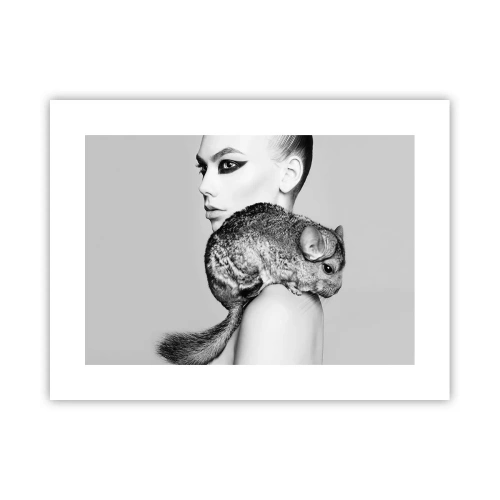 Póster - Dama con chinchilla - 40x30 cm