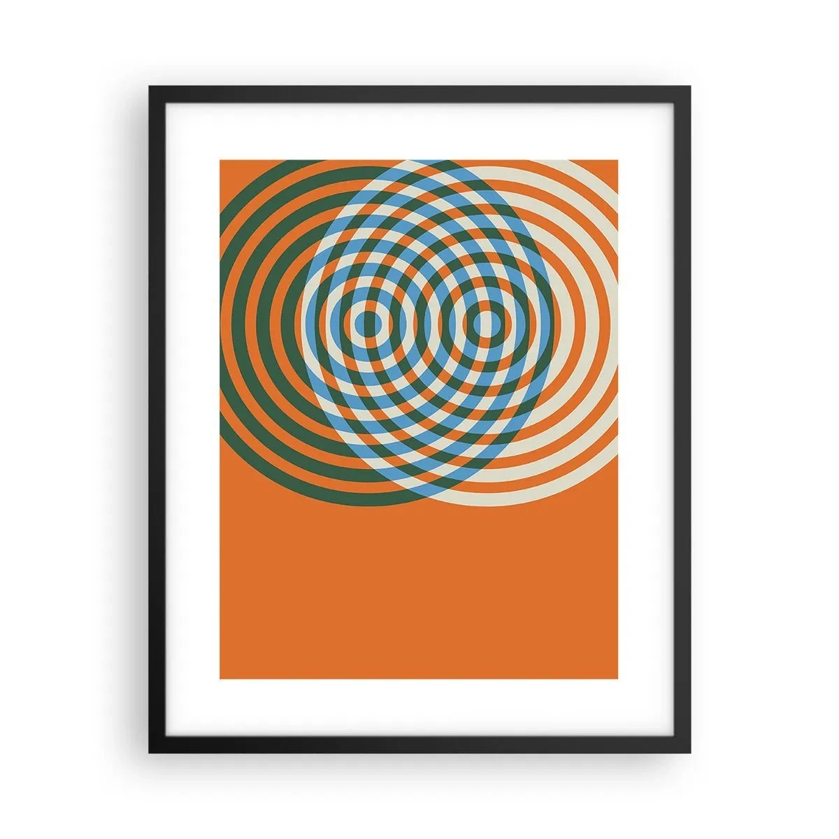 Póster en marco negro - Círculos y abstracción - 40x50 cm