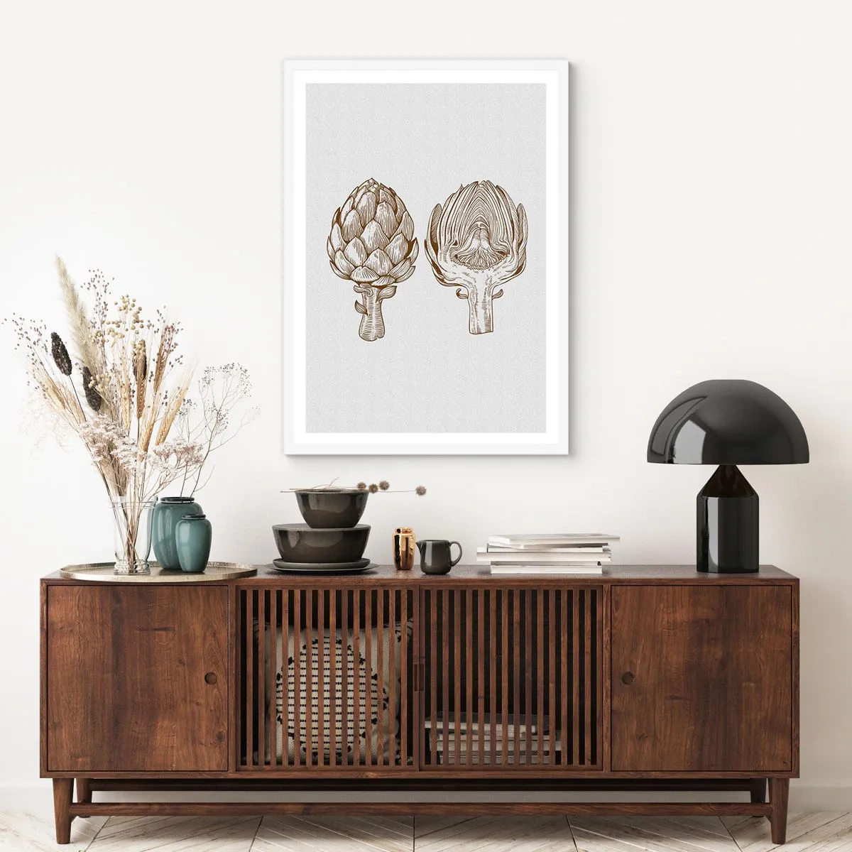 Póster en marco blanco - Lección de anatomía - 61x91 cm