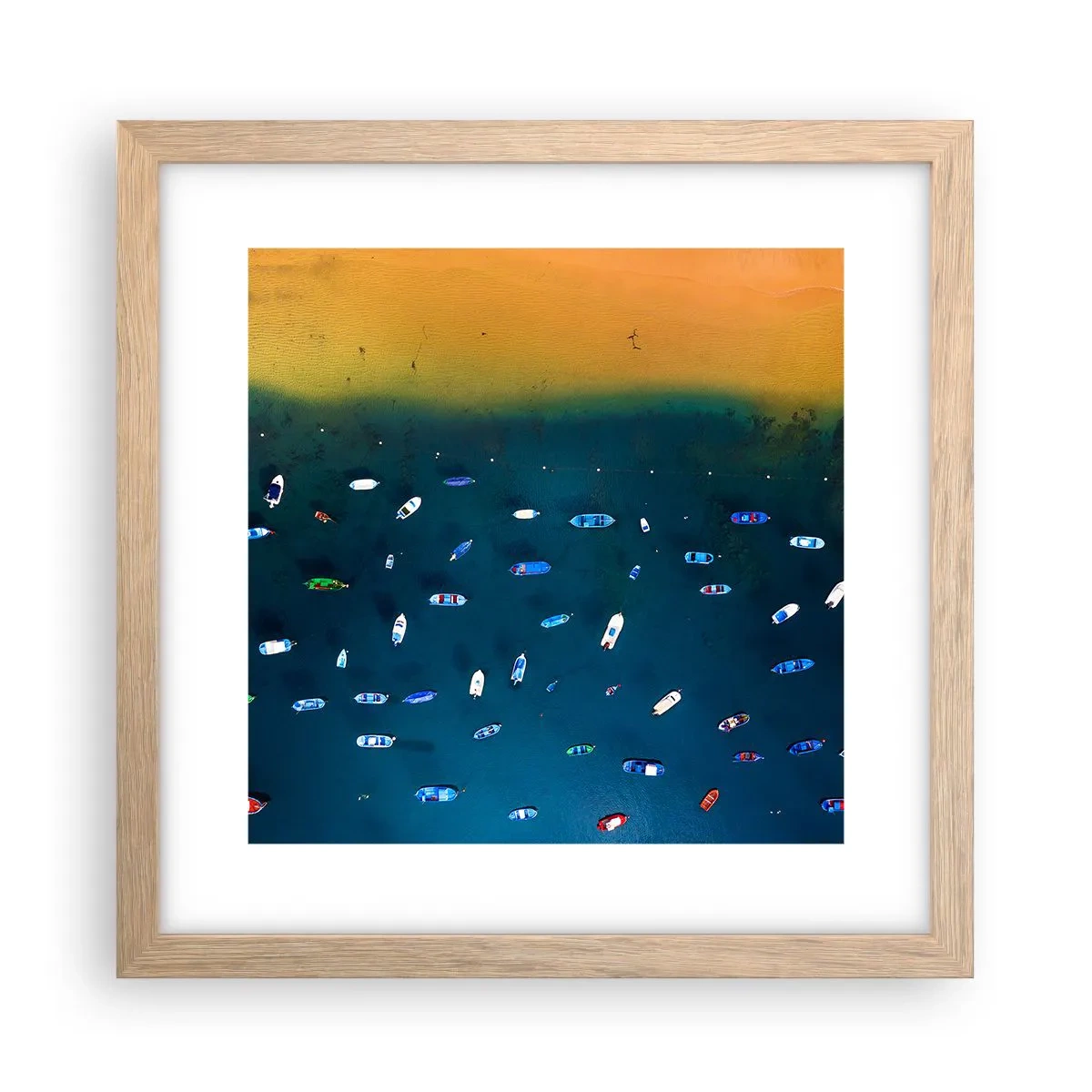 Póster en marco roble claro - Un juego de vacaciones - 30x30 cm
