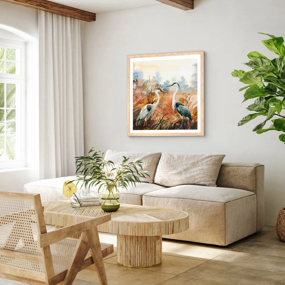 Póster en marco roble claro - ¿A dónde nos dirigimos en otoño? - 60x60 cm