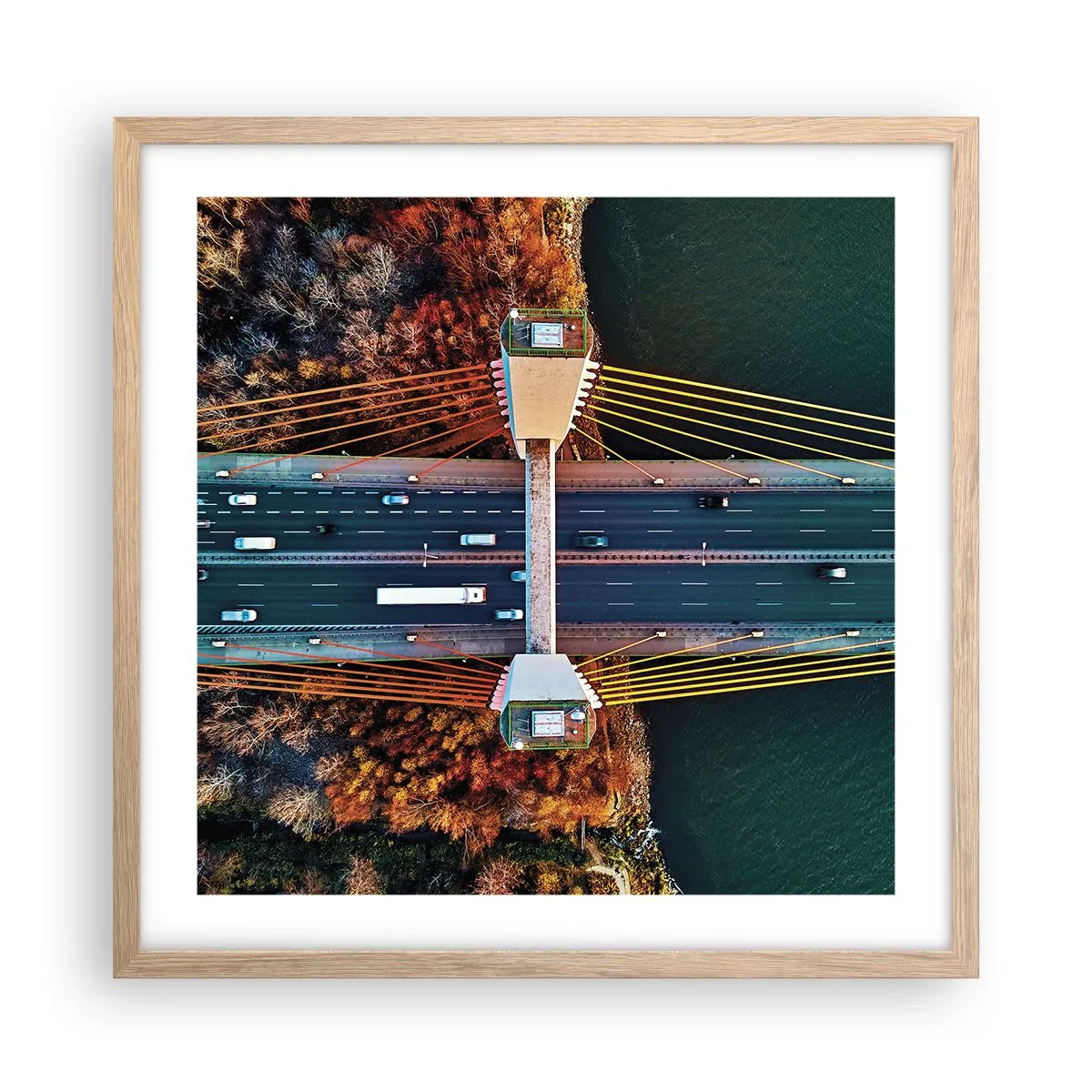 Póster en marco roble claro - Más allá de las aguas, más allá de los bosques - 50x50 cm