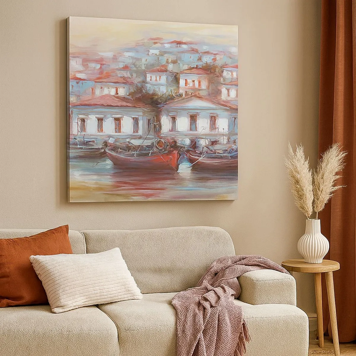 Cuadro sobre lienzo - Impresión de Imagen - Ciudad feliz - 30x30 cm