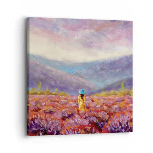 Cuadro sobre lienzo - Impresión de Imagen - En un mundo de lavanda - 30x30 cm