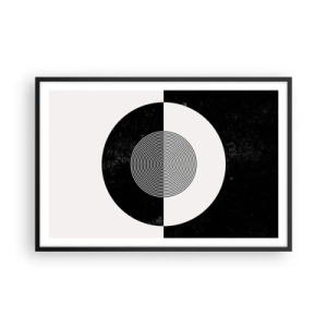 Póster en marco negro - Armonía en blanco y negro - 91x61 cm