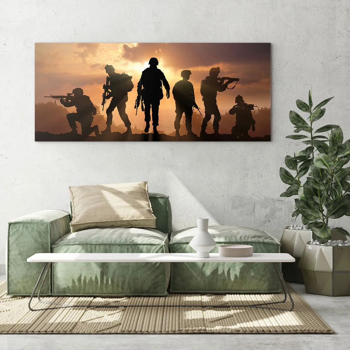Cuadro sobre vidrio - Impresiones sobre Vidrio - Hermanos de armas - 90x30 cm