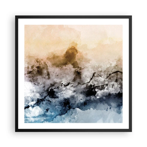 Póster en marco negro - Hundido en una nube de niebla - 60x60 cm