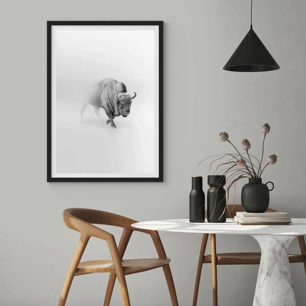 Póster en marco negro - Rey de la pradera - 61x91 cm