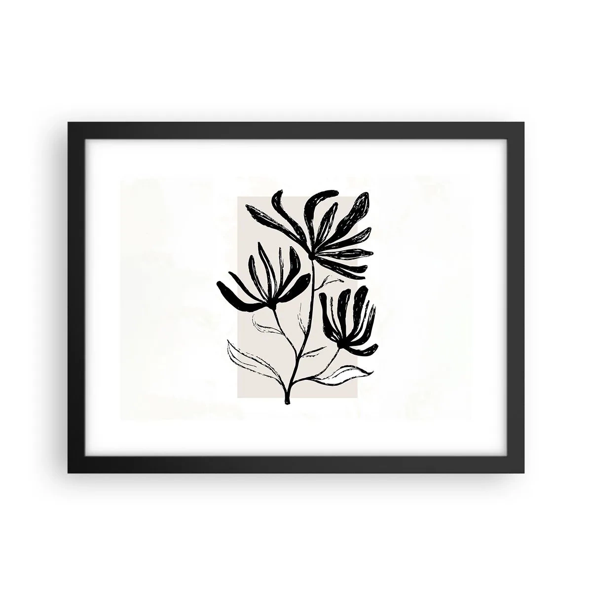 Póster en marco negro - Esbozo para un herbario - 40x30 cm