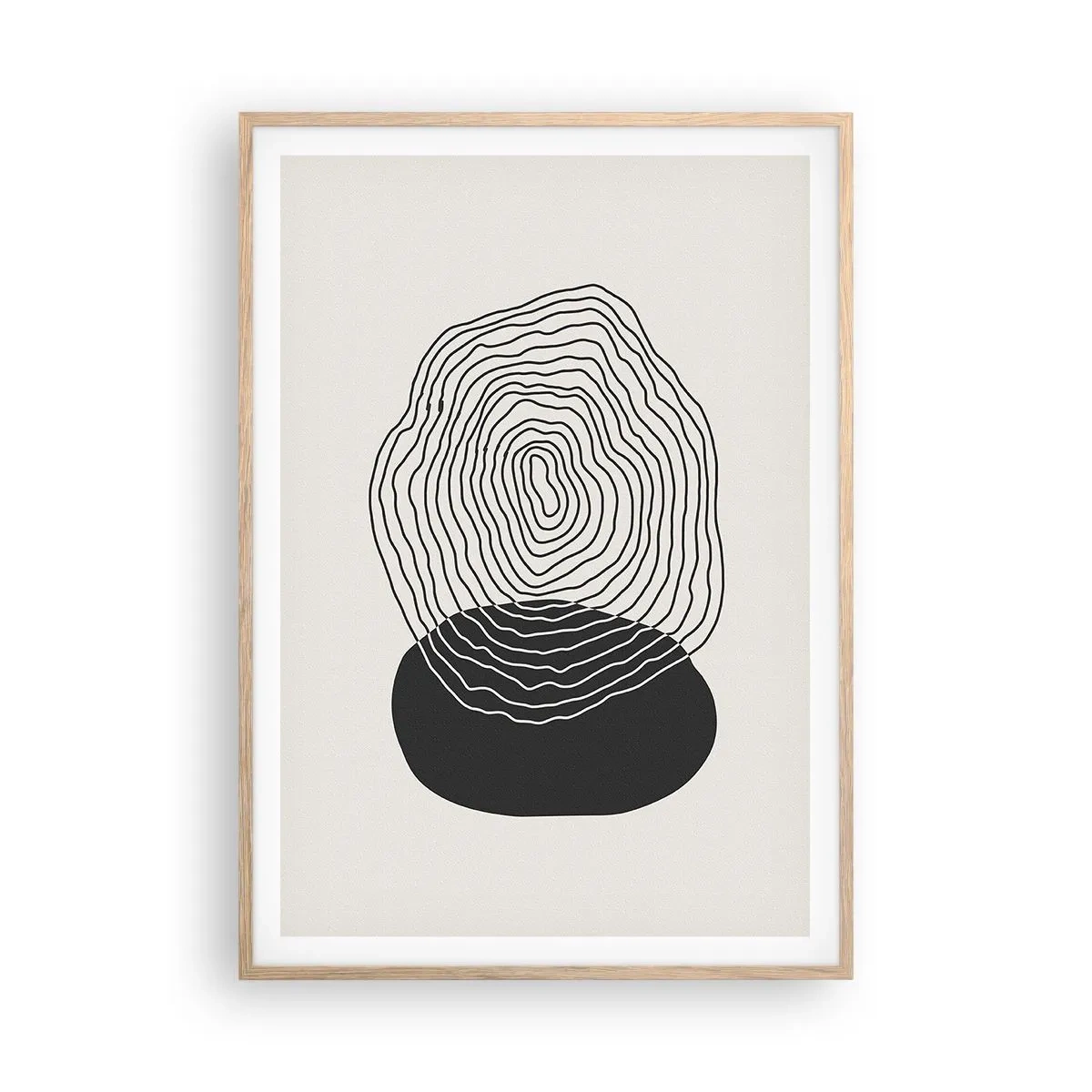 Póster en marco roble claro - Persistencia y vibración - 70x100 cm