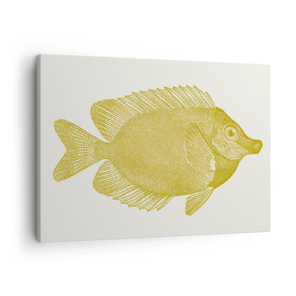 Cuadro sobre lienzo - Impresión de Imagen - Pez dorado vintage sobre un fondo claro - 70x50cm - No recuerdo quién eras - Decoración de pared moderna para salón y dormitorio ARTTOR