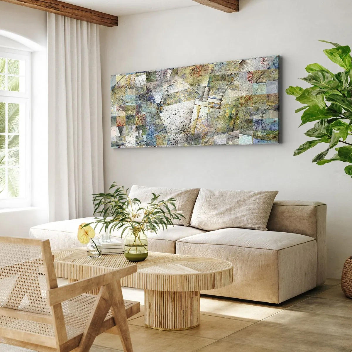 Cuadro sobre lienzo - Impresión de Imagen - Remodelación geométrica - 90x30 cm