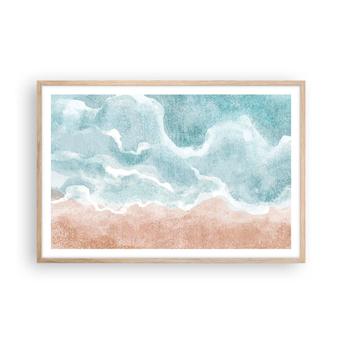 Póster en marco roble claro - Abstracción de nubes - 91x61 cm