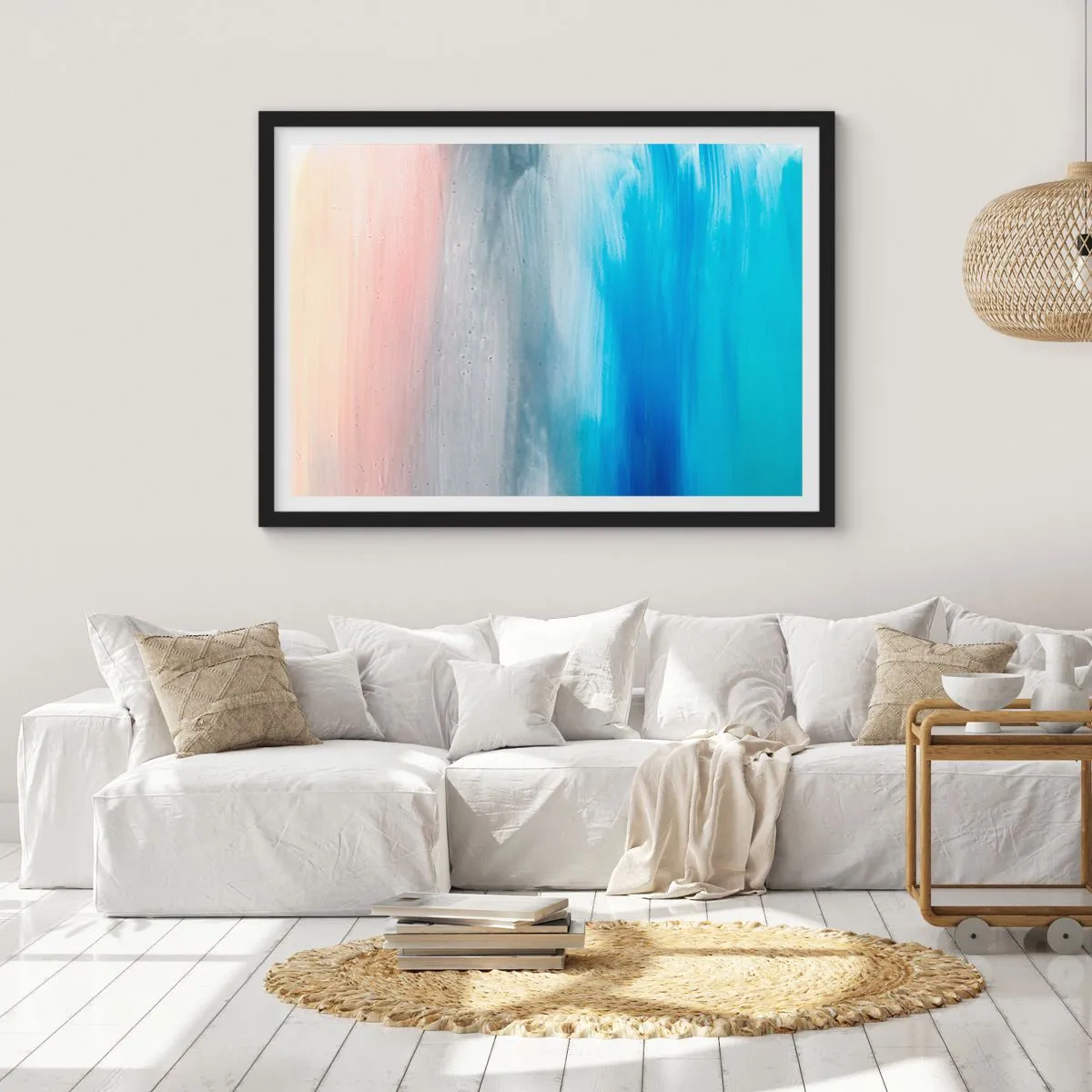 Póster en marco negro - Elementos: aire - 91x61 cm