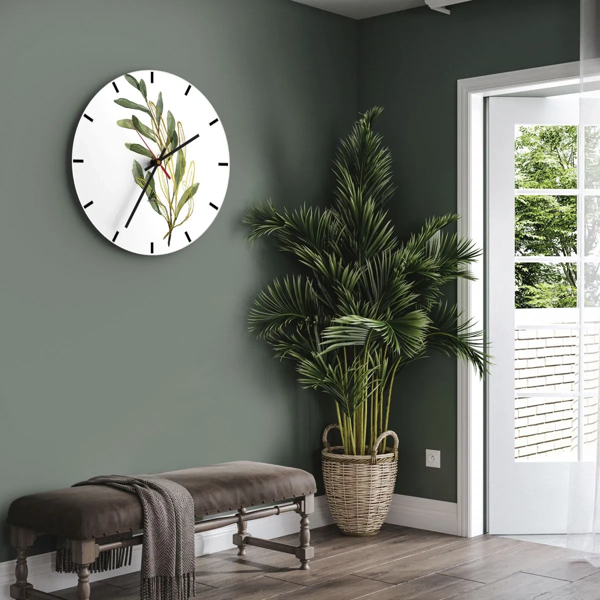 Reloj de pared - Reloj de vidrio - La vida se abre camino - 30x30 cm
