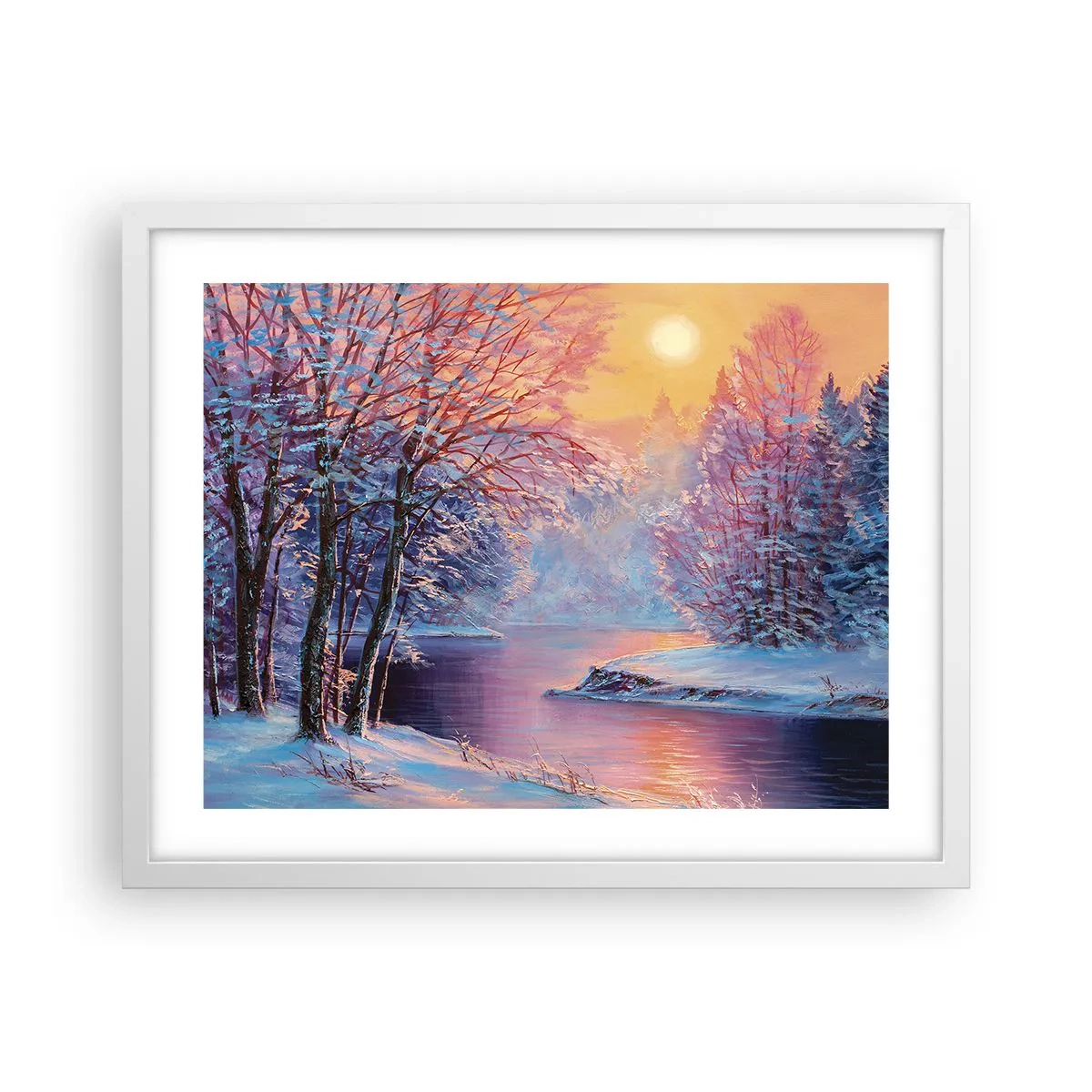 Póster en marco blanco - Colores del invierno - 50x40 cm