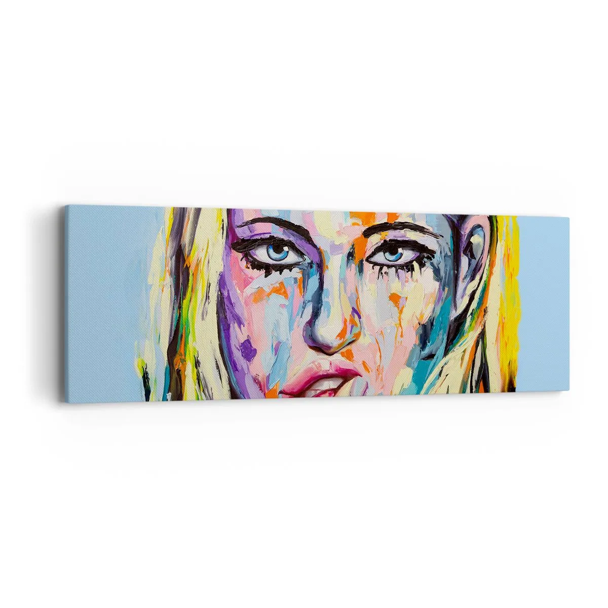 Cuadro sobre lienzo - Impresión de Imagen - Mírala a los ojos - 90x30 cm